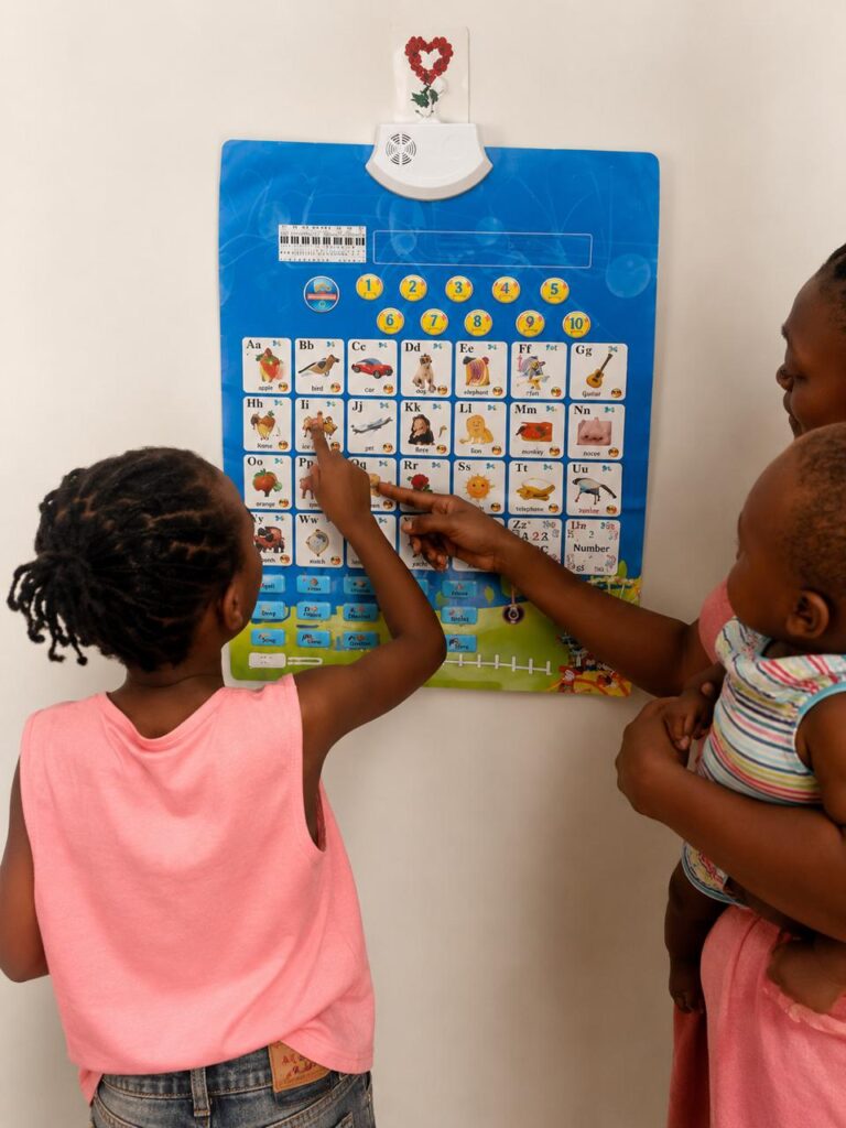 Family using Epicckids talking chart